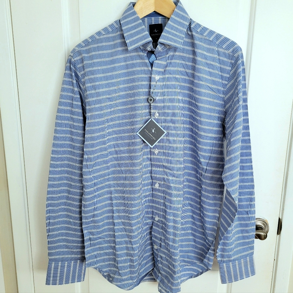 NWT Taillorbyrd Men's Blue Longsleeve Button Down Shirt Size Medium